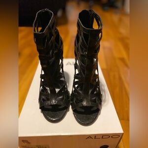Black Aldo cutout stiletto heels